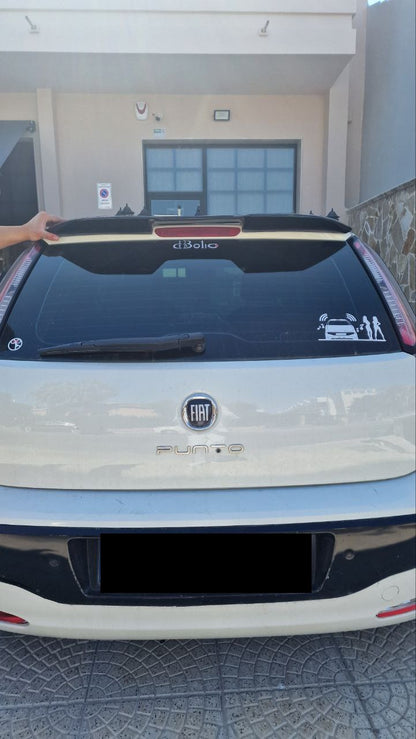 FIAT GRANDE PUNTO PUNTO EVO SPOILER SUL TETTO ALETTONE SPORTIVO NERO LUCIDO 0268