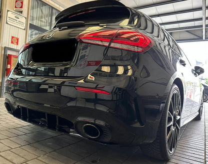 DIFFUSER SUITABLE FOR MERCEDES A CLASS W177 AMG + BLACK TERMINALS A35 LOOK