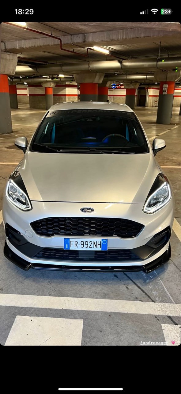 FRONT BUMPER SPOILER BLADE FORD FIESTA MK8 VII ST 2018+ BLACK SPLITTER 