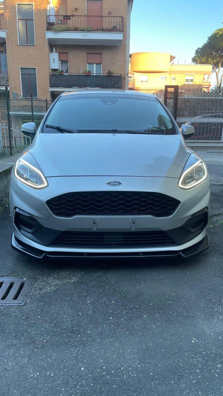 FRONT BUMPER SPOILER BLADE FORD FIESTA MK8 VII ST 2018+ BLACK SPLITTER 