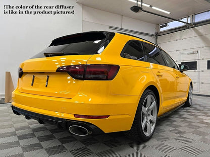 Rear diffuser suitable for Audi A4 B9 8W sedan + Avant RS4 look 
