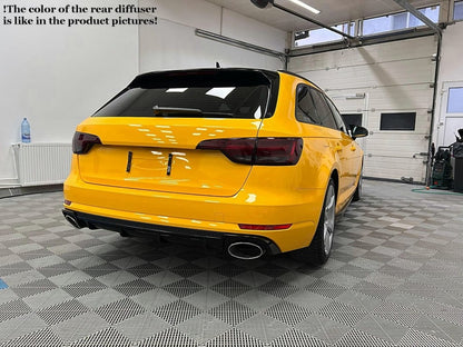 Rear diffuser suitable for Audi A4 B9 8W sedan + Avant RS4 look 