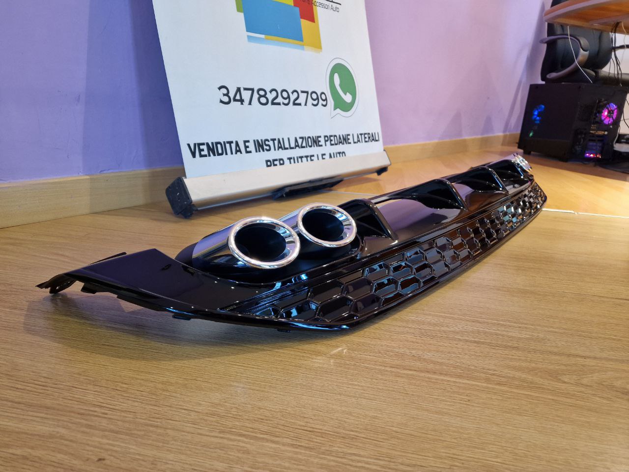 ART. 1085 DIFFUSORE AUDI A3 8Y 2020-2024  SPORTBACK BERLINA LOOK S3