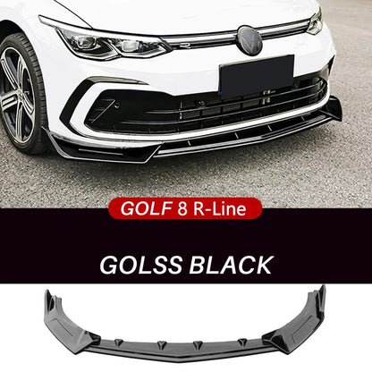 SPLITTER SUITABLE FOR GOLF 8 RLINE GTI GTD GTE GLOSSY BLACK (3 PIECES) 