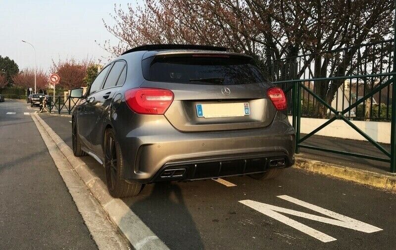 DIFFUSER SUITABLE FOR MERCEDES A CLASS W176 A45 LOOK + CHROME TERMINALS 