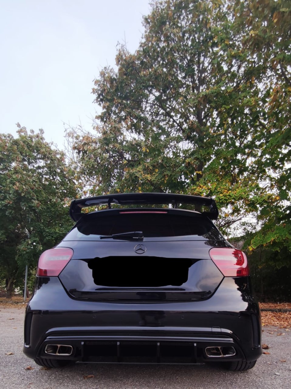 DIFFUSER SUITABLE FOR MERCEDES A CLASS W176 A45 LOOK + CHROME TERMINALS 