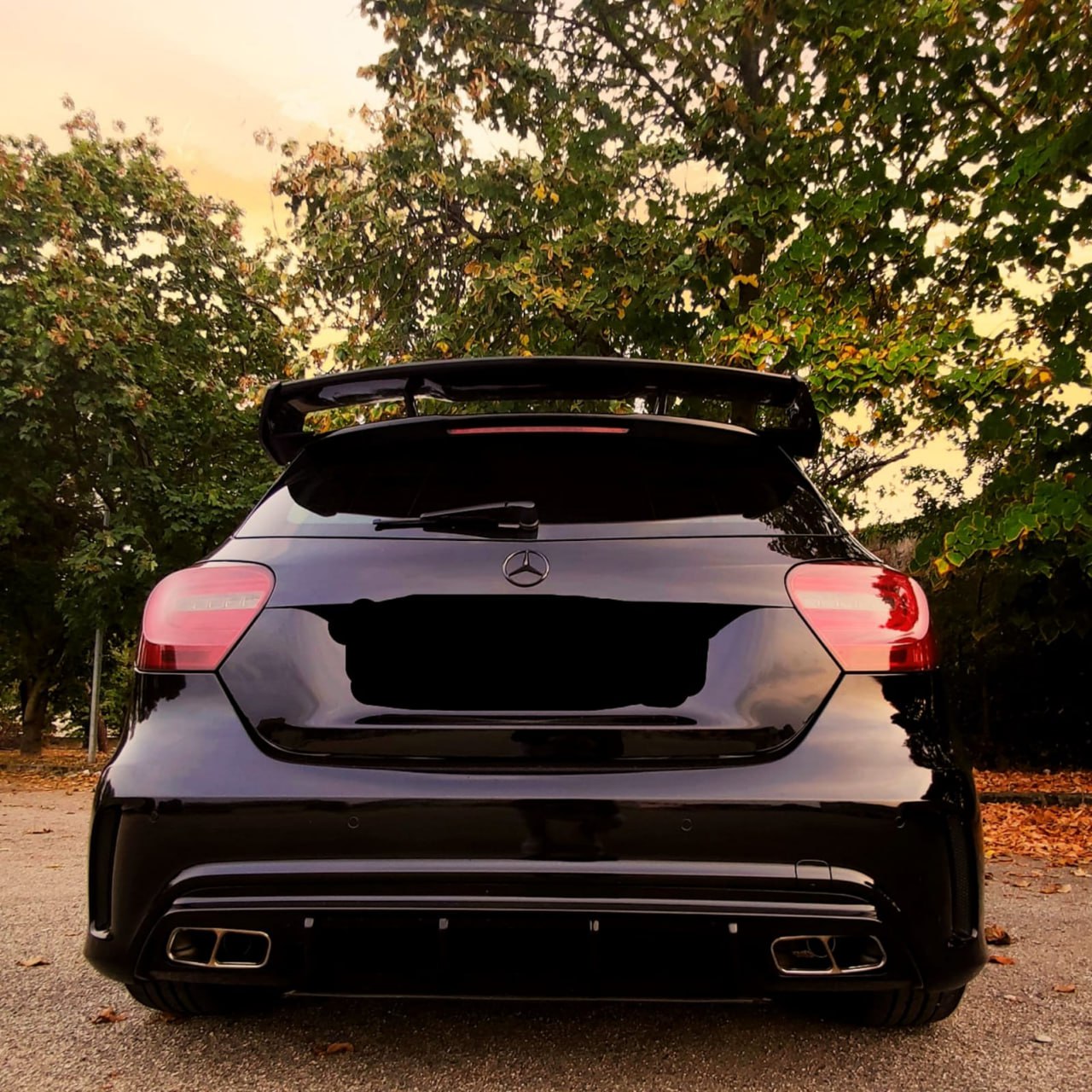 DIFFUSER SUITABLE FOR MERCEDES A CLASS W176 A45 LOOK + CHROME TERMINALS 