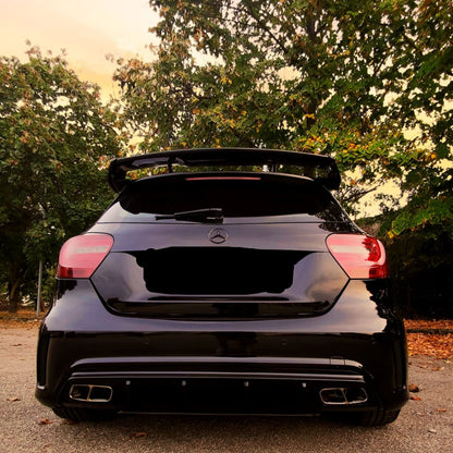 DIFFUSER SUITABLE FOR MERCEDES A CLASS W176 A45 LOOK + CHROME TERMINALS 