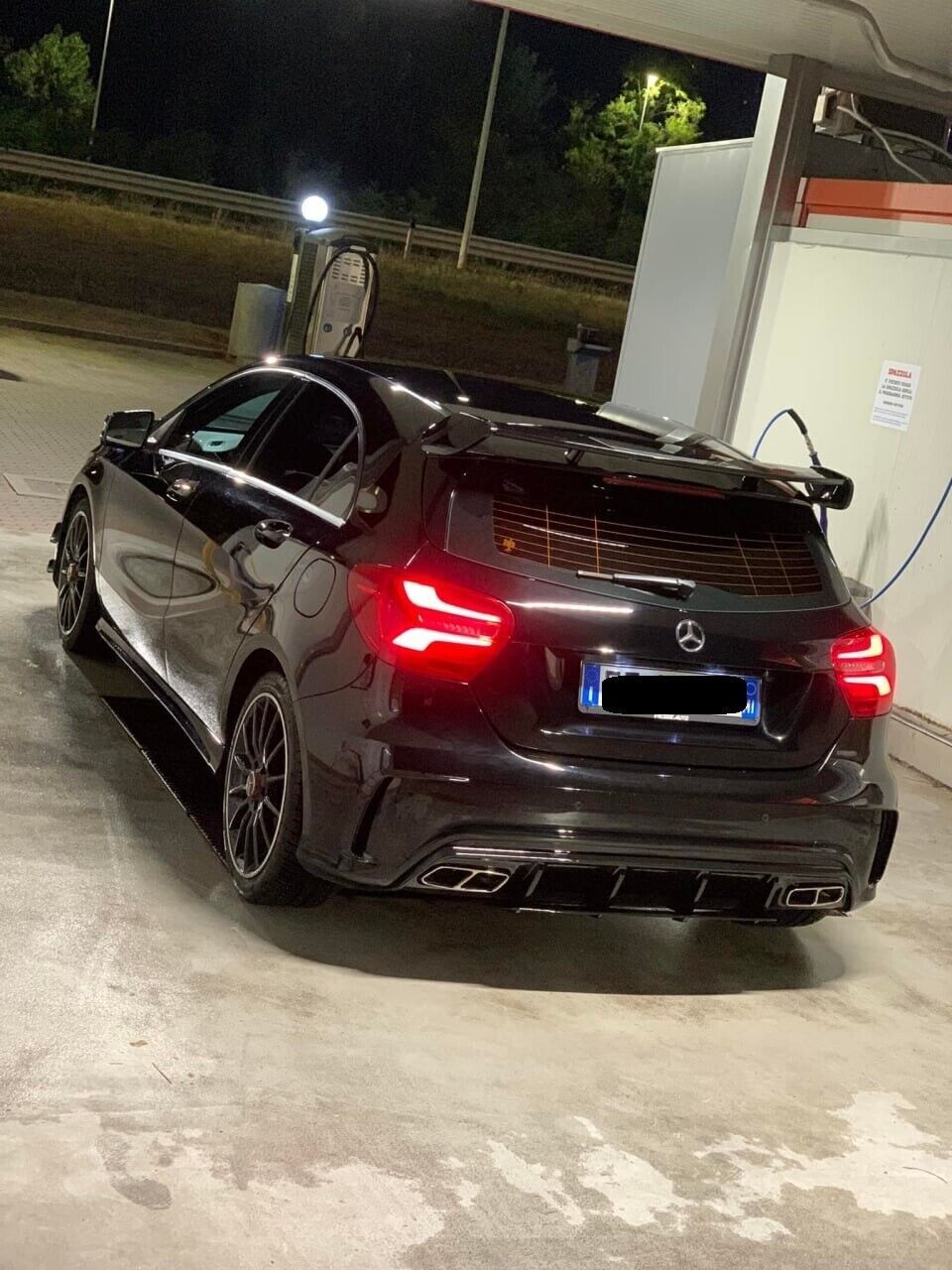DIFFUSER SUITABLE FOR MERCEDES A CLASS W176 A45 LOOK + CHROME TERMINALS 