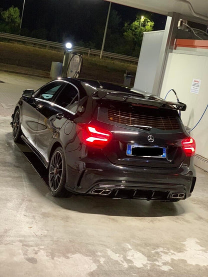 DIFFUSER SUITABLE FOR MERCEDES A CLASS W176 A45 LOOK + CHROME TERMINALS 