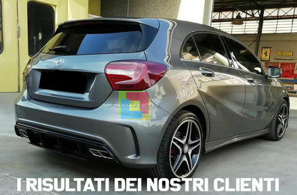 DIFFUSER SUITABLE FOR MERCEDES A CLASS W176 A45 LOOK + CHROME TERMINALS 