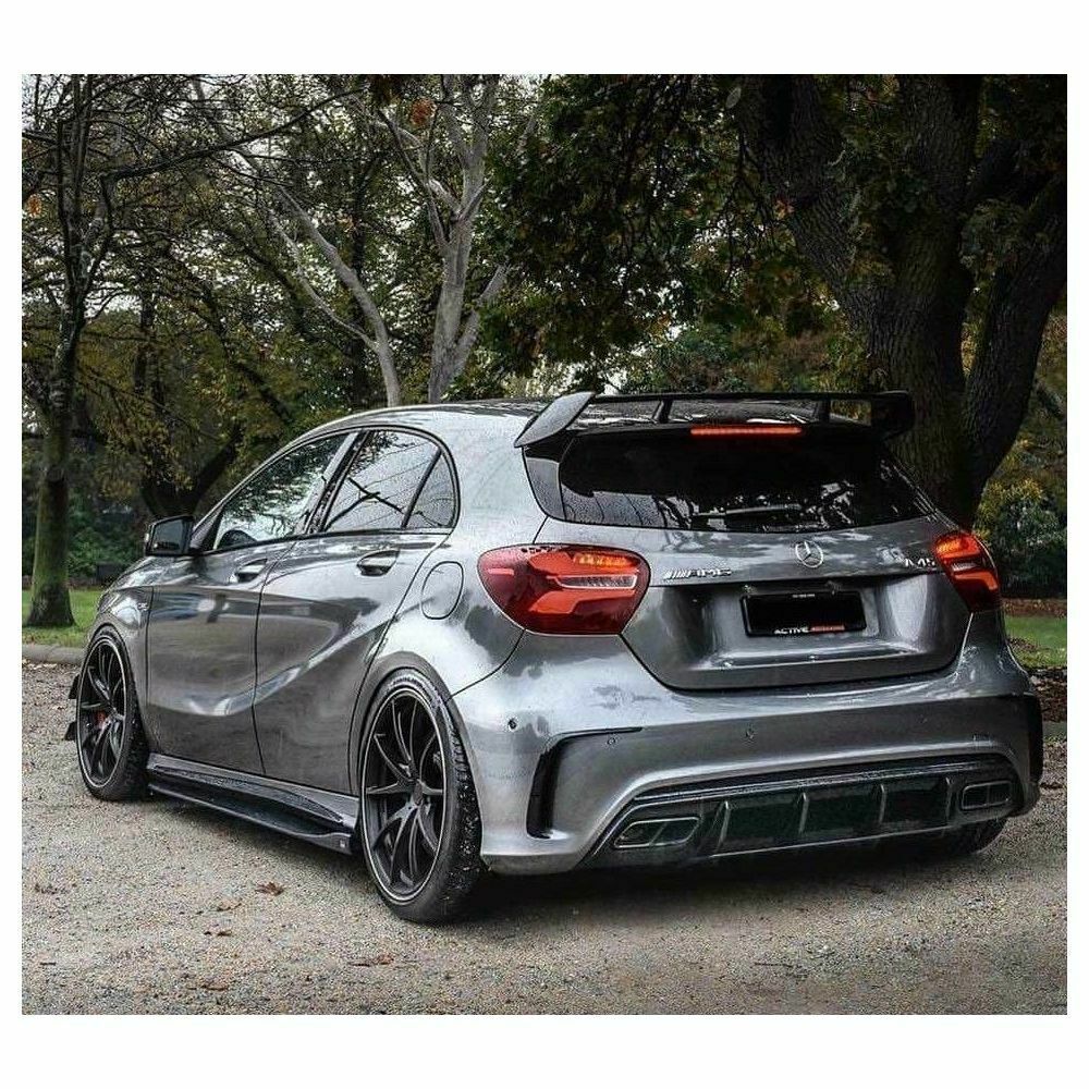 DIFFUSER SUITABLE FOR MERCEDES A CLASS W176 A45 LOOK + CHROME TERMINALS 