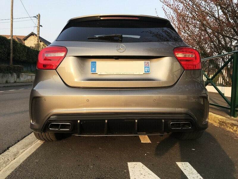 DIFFUSER SUITABLE FOR MERCEDES A CLASS W176 A45 LOOK + CHROME TERMINALS 