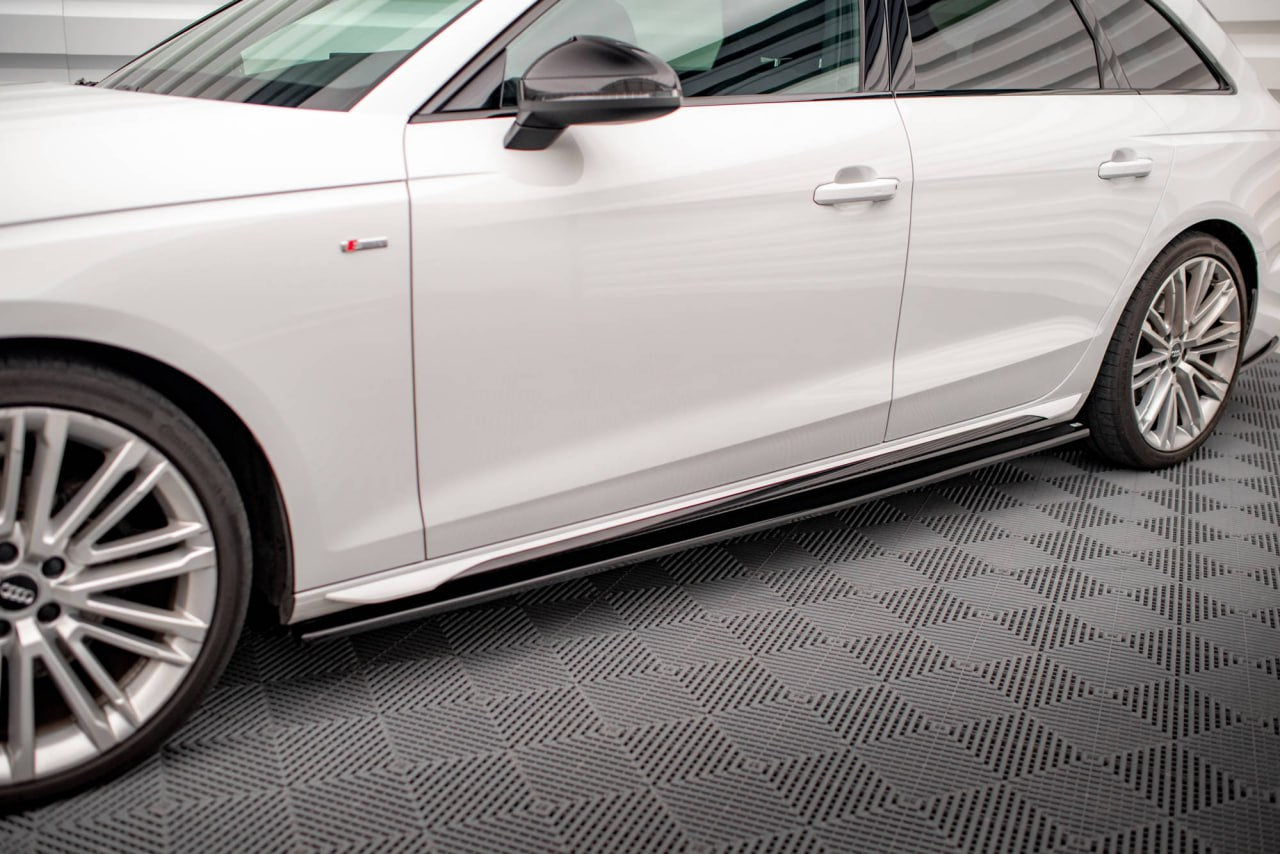 MINIGONNE LATERALI ADATTE PER AUDI A4 B9 8W AVANT BERLINA SLINE S4 LOOK GREZZO (PROMO)