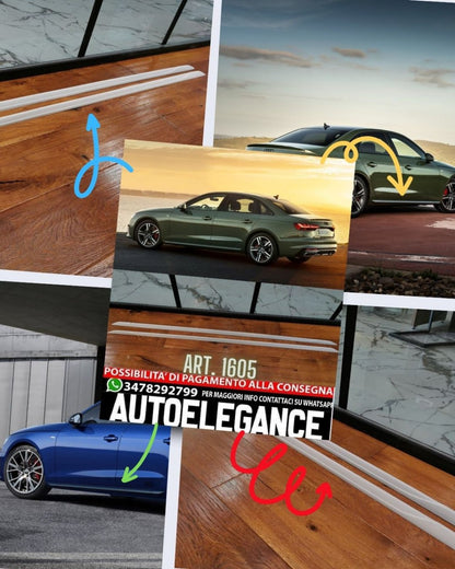 MINIGONNE LATERALI ADATTE PER AUDI A4 B9 8W AVANT BERLINA SLINE S4 LOOK GREZZO (PROMO)