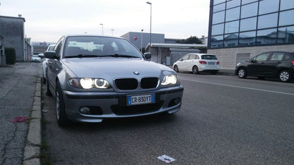 Fari anteriori Bmw e46 angel eyes Bianchi led berlina + station 01-05