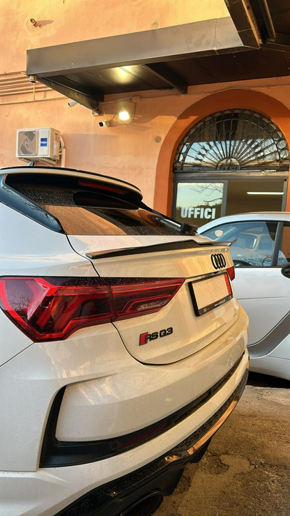 SPOILER BAGAGLIAIO ADATTO PER AUDI Q3 SPORTBACK 2019+ NERO LUCIDO LOOK RSQ3