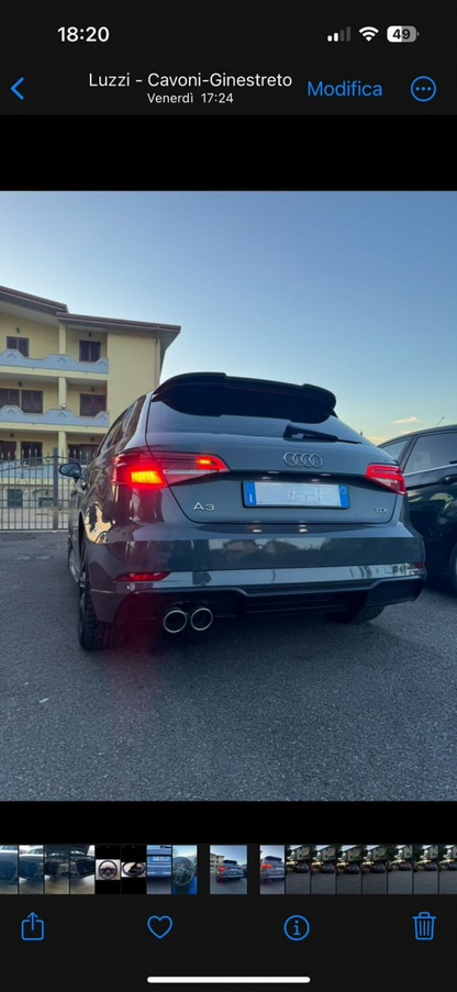 💫SPOILER TETTO ADATTO PER AUDI A3 8V SPORTBACK SLINE 2012+ RS3 LOOK ABS💫
