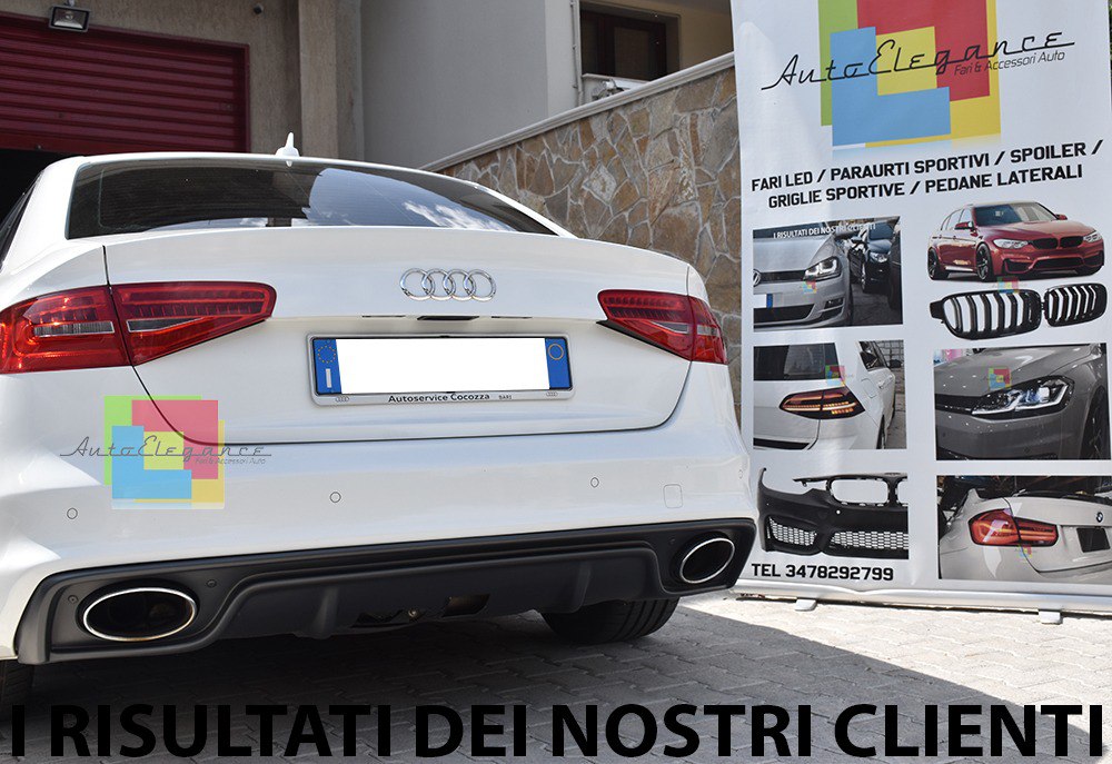 RS4 TERMINALS SUITABLE FOR AUDI A4 B8 08-15 RS4 LOOK CHROME