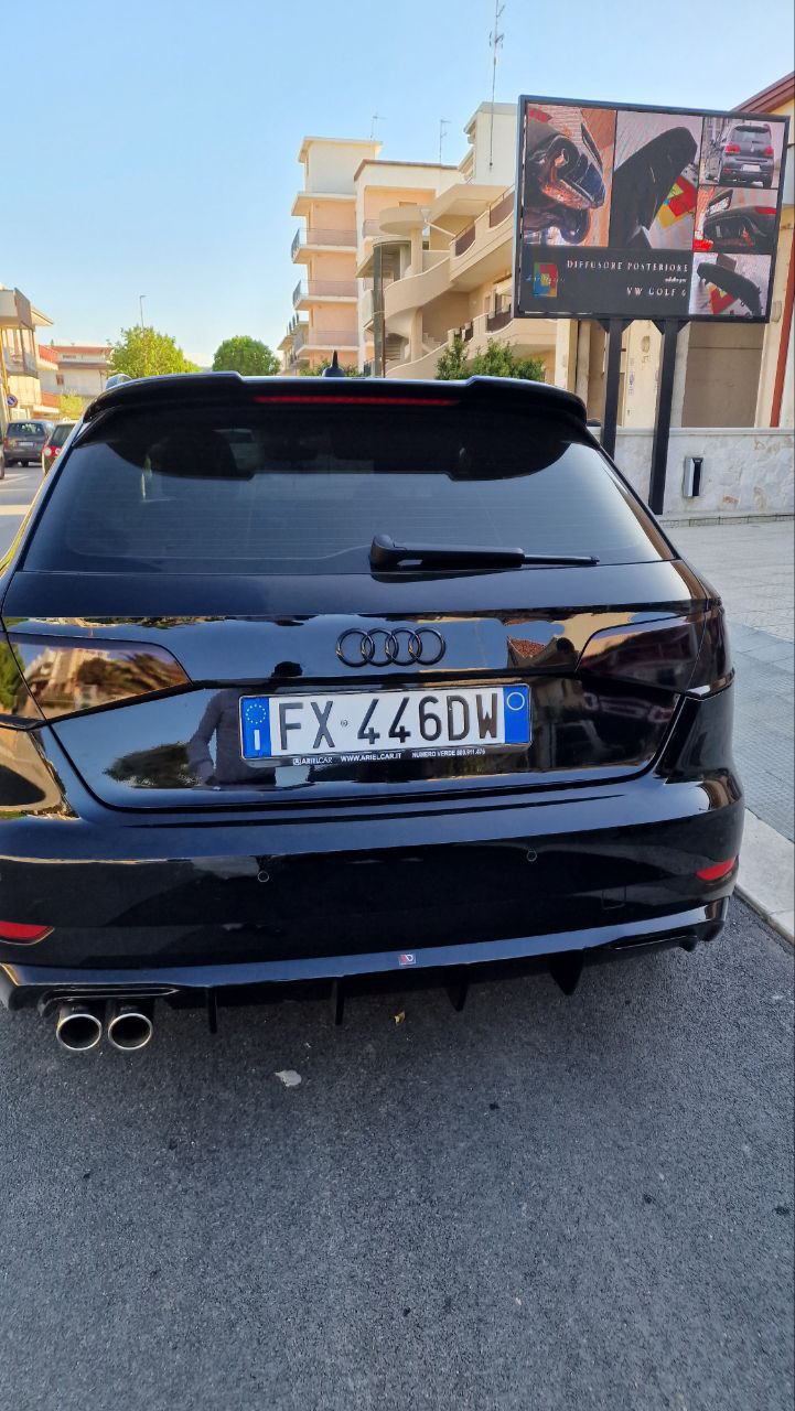 ART. 1733 DIFFUSORE A3 8V 2017-2020 STANDARD 2SX LOOK RS3 NERO LUCIDO