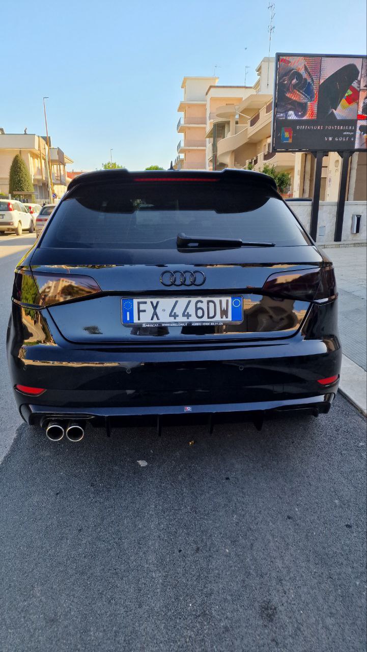 ART. 1733 DIFFUSORE A3 8V 2017-2020 STANDARD 2SX LOOK RS3 NERO LUCIDO