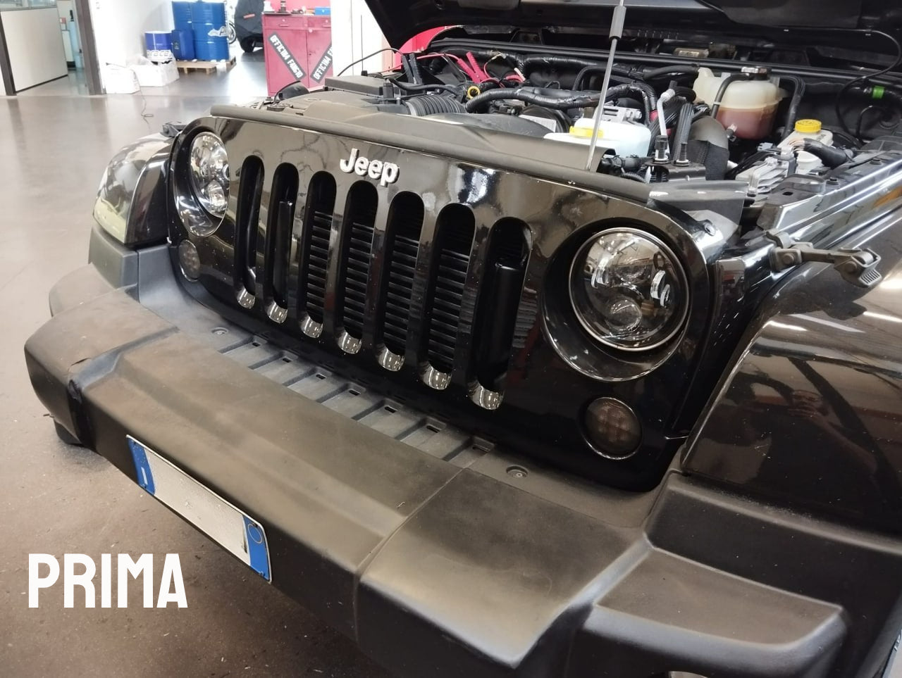 ROUND FRONT HEADLIGHTS DRL 7" ANGEL EYES SUITABLE FOR JEEP WRANGLER