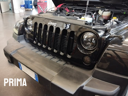 ROUND FRONT HEADLIGHTS DRL 7" ANGEL EYES SUITABLE FOR JEEP WRANGLER