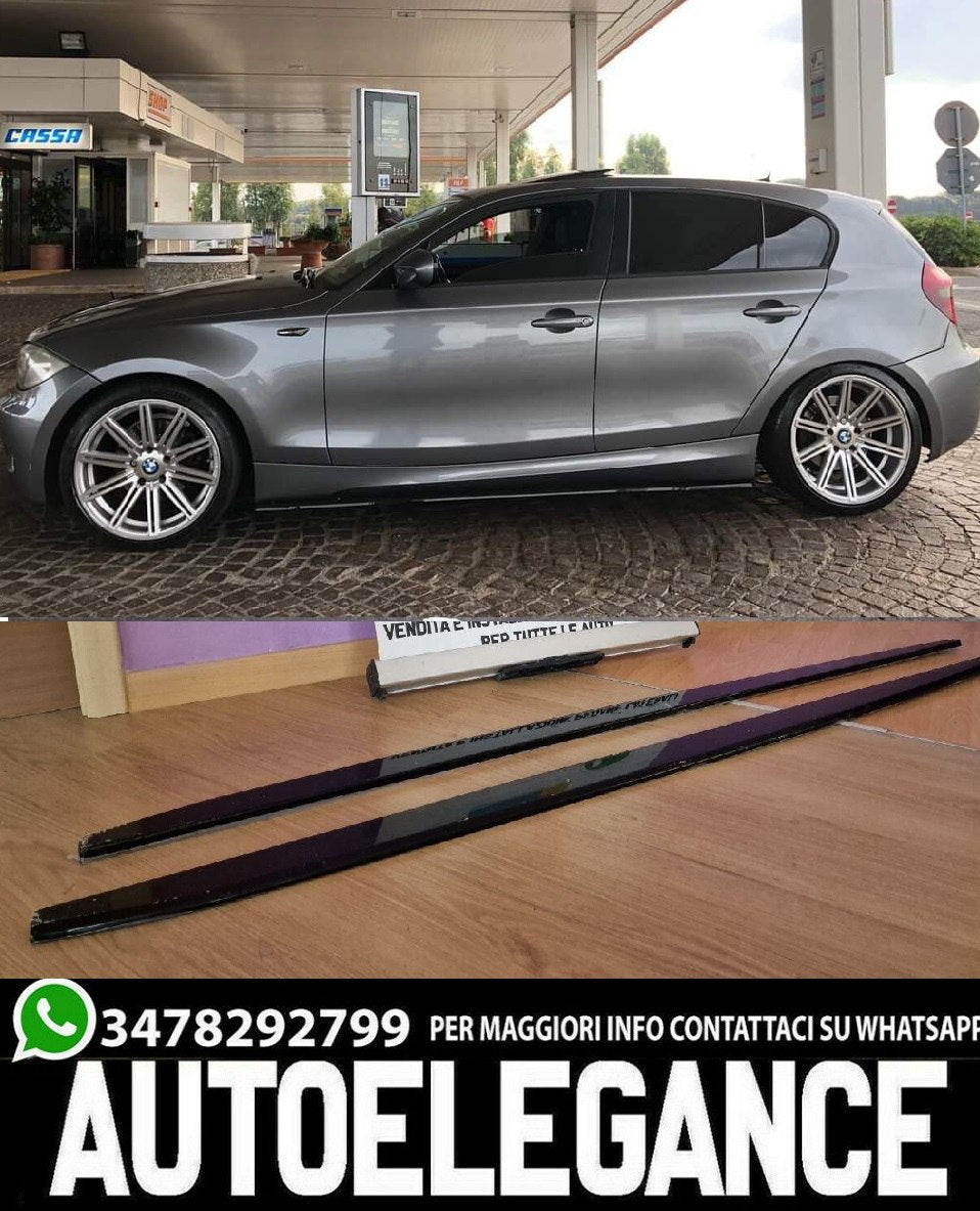 Sotto minigonne adatto per bmw e87 e88 e82 nero lucido