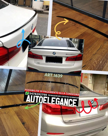 SPOILER ADATTO PER BMW SERIE 5 G30 2017+ LOOK MSPORT NERO LUCIDO DESIGN SPORTIVO