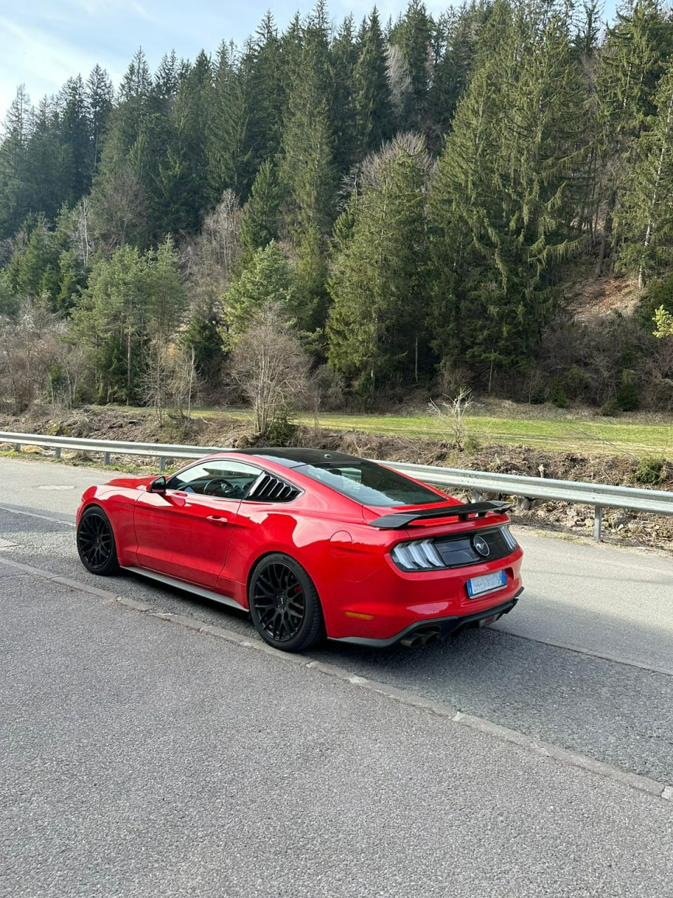 SPOILER ADATTO PER FORD MUSTANG COUPE 2014-2020 LOOK GT500 NERO LUCIDO