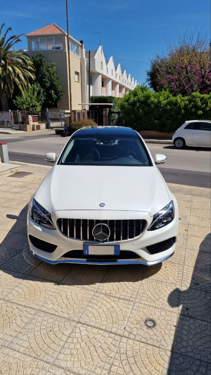 Griglia panamericana telecamera adatta per mercedes classe c w205 12-18 cromata