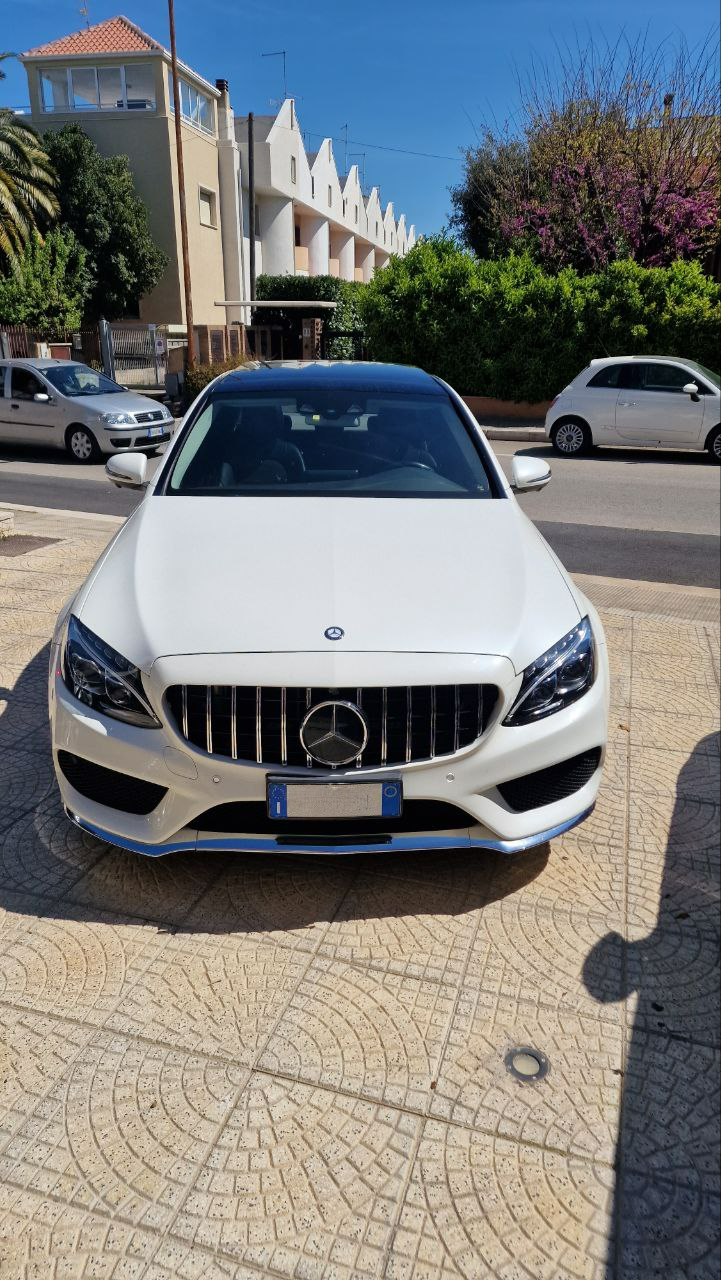 Griglia panamericana telecamera adatta per mercedes classe c w205 12-18 cromata