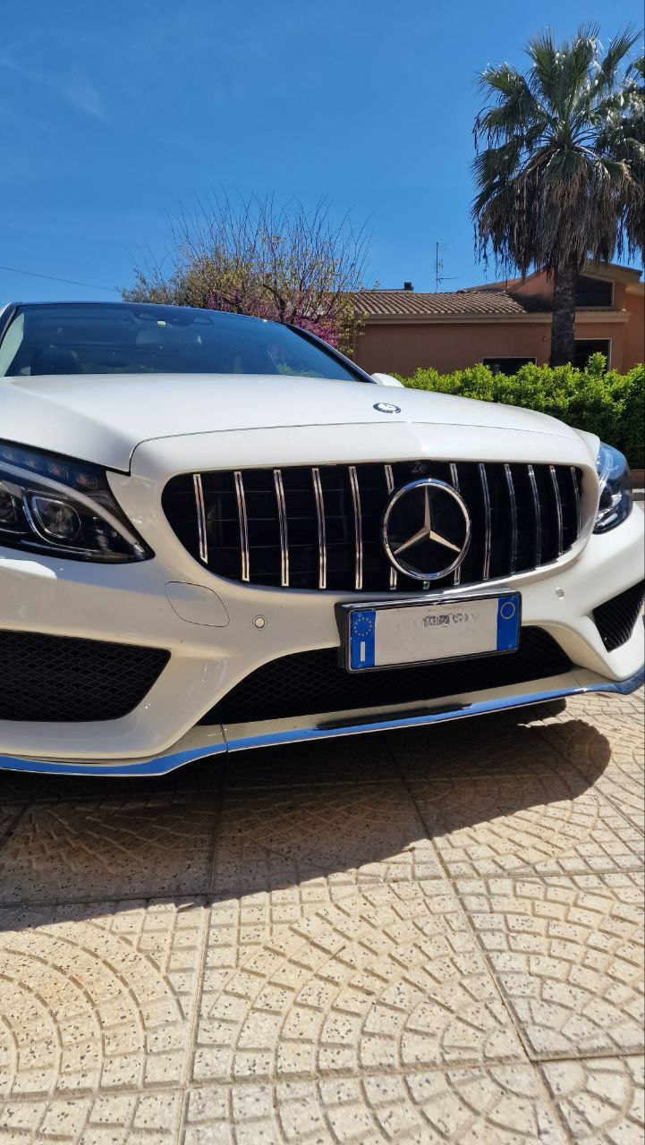 Griglia panamericana telecamera adatta per mercedes classe c w205 12-18 cromata