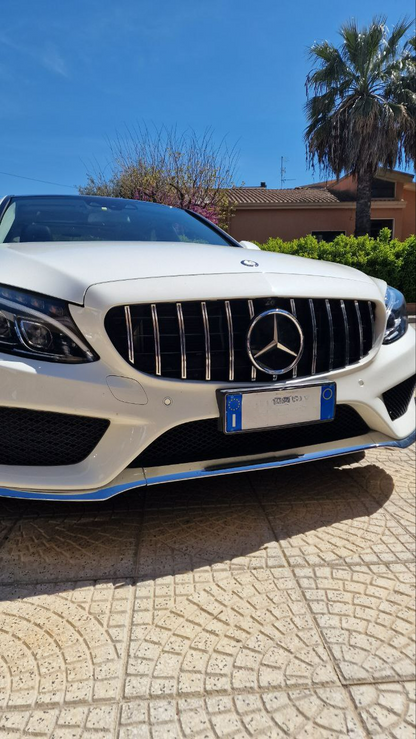 Griglia panamericana telecamera adatta per mercedes classe c w205 12-18 cromata