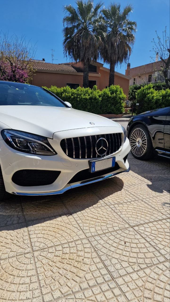 Griglia panamericana telecamera adatta per mercedes classe c w205 12-18 cromata
