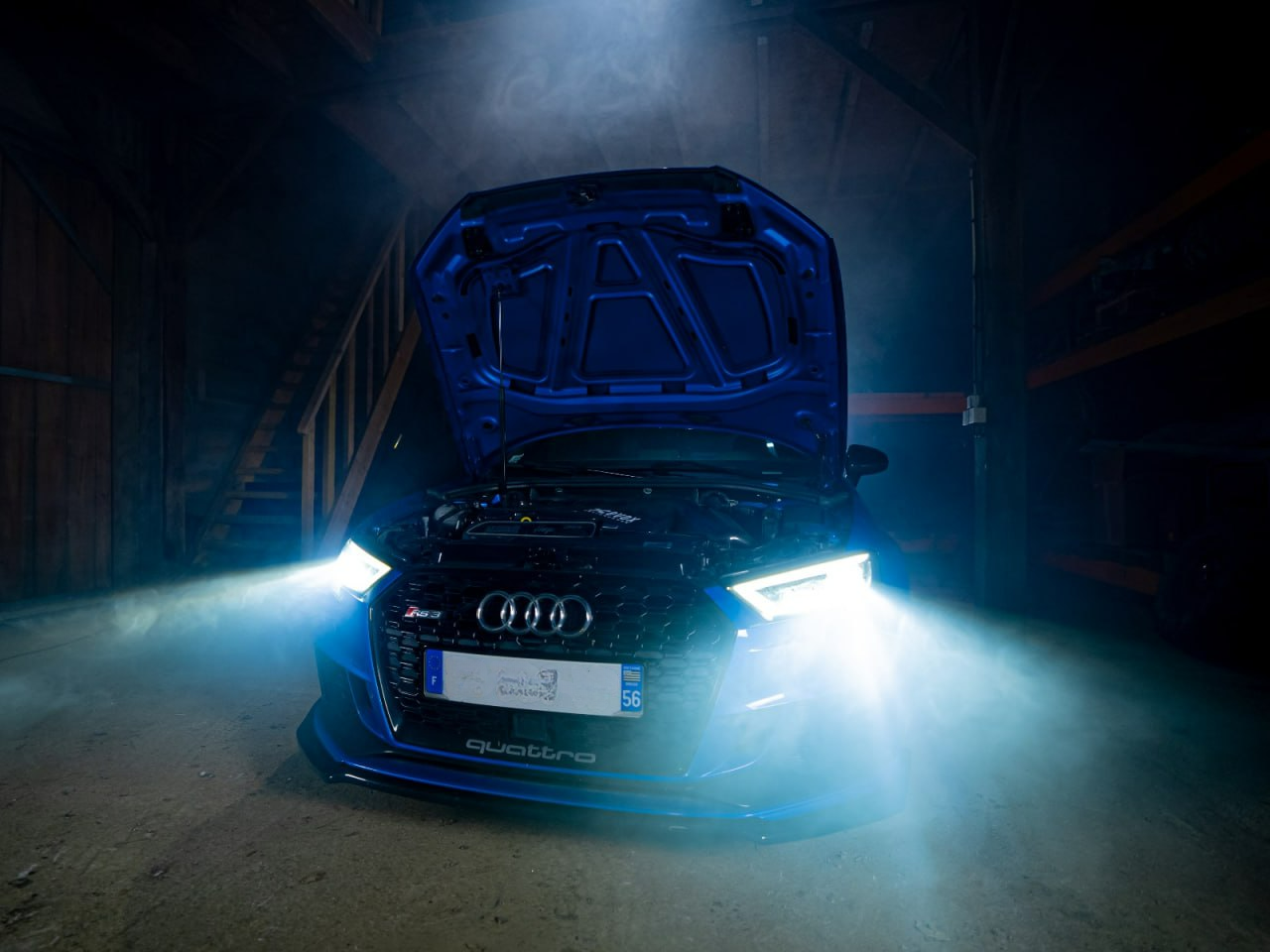 SPLITTER SOTTO PARAURTI ADATTO PER AUDI A3 8V 2017+ RS3 ABS LOOK NERO LUCIDO