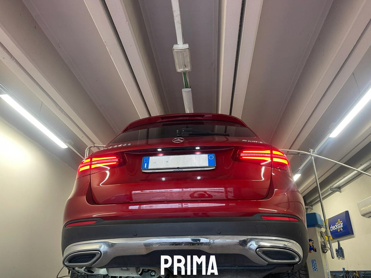 Diffusore Posteriore con Terminali di Scarico adatto per Mercedes GLC X253 SUV (2015-07.2019) equipaggiato Pacchetto Standard