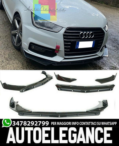 AUDI A3 8V SPORTBACK RS3 2016+ FRONT BUMPER SPLITTER GLOSS BLACK RS LOOK