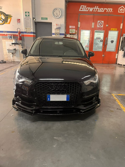AUDI A1 2010-2015 FRONT BUMPER BLADE ABS SPORT LOOK BLACK SPLITTER
