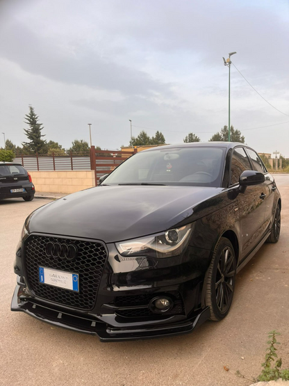 AUDI A1 2010-2015 FRONT BUMPER BLADE ABS SPORT LOOK BLACK SPLITTER