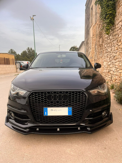 AUDI A1 2010-2015 FRONT BUMPER BLADE ABS SPORT LOOK BLACK SPLITTER