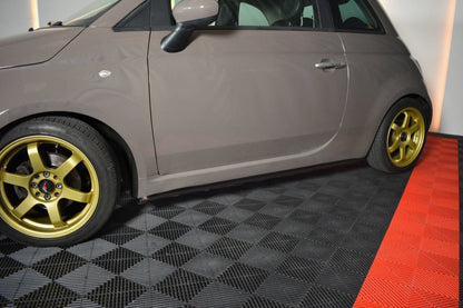 Sotto minigonne adatto per fiat 500 nero lucido splitter