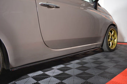 Sotto minigonne adatto per fiat 500 nero lucido splitter