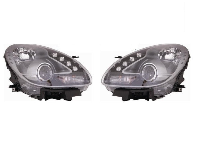 PAIR OF HEADLIGHTS FRONT LEFT RIGHT PROJECTOR HEADLIGHTS ALFA GIULIETTA FROM 2010 ONWARDS P/Black