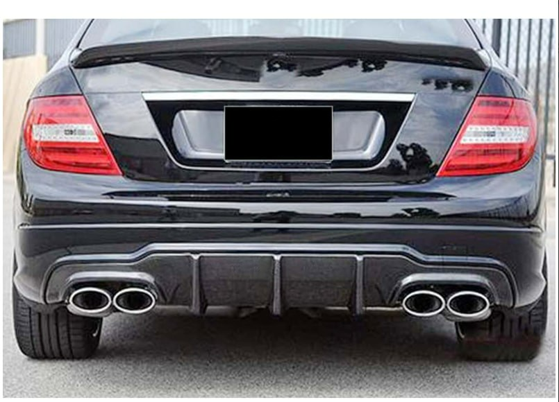 DIFFUSORE ADATTO PER MERCEDES-BENZ CLASSE C W204 2012-2014 AMG 2+2 NERO LUCIDO