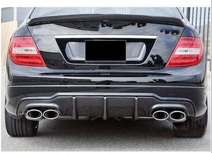 DIFFUSORE ADATTO PER MERCEDES-BENZ CLASSE C W204 2012-2014 AMG 2+2 NERO LUCIDO