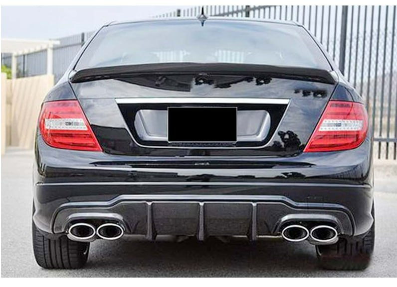 DIFFUSORE ADATTO PER MERCEDES-BENZ CLASSE C W204 2012-2014 AMG 2+2 NERO LUCIDO