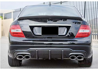 DIFFUSORE ADATTO PER MERCEDES-BENZ CLASSE C W204 2012-2014 AMG 2+2 NERO LUCIDO