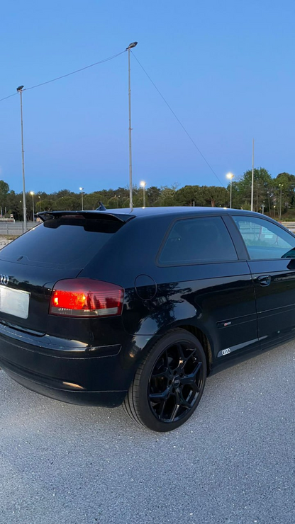 ALETTONE SUL TETTO RS3 - AUDI A3 8P 3 PORTE 03-12 SPOILER POSTERIORE IN ABS