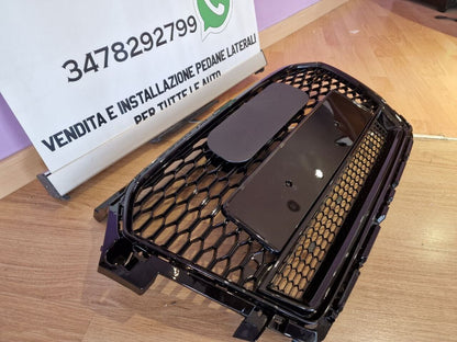 ART. 0966  GRIGLIA AUDI A1 8X LIFT 2016-2018 LOOK RS1 QUATTRO NERO LUCIDO